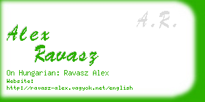 alex ravasz business card